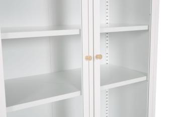 hoge vitrinekast wit metaal 190 cm