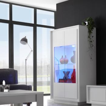 moderne vitrinekast mat wit lak
