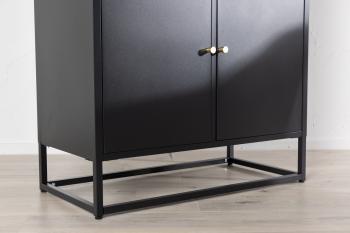 hoge display vitrinekast zwart metaal 190 cm