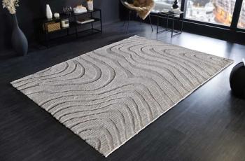 Vloerkleed grijs met golvend patroon 240x170 cm