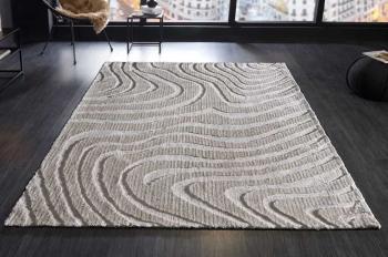 Vloerkleed grijs met golvend patroon 240x170 cm
