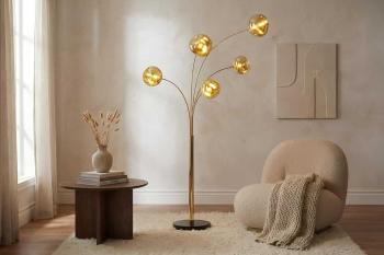 Vloerlamp liquid goud