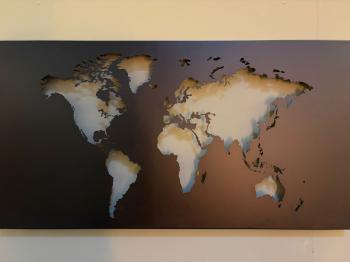 Metalen Wereldkaart Wanddecoratie 125x65 cm