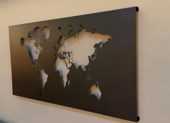 Metalen Wereldkaart Wanddecoratie 125x65 cm