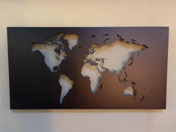 Metalen Wereldkaart Wanddecoratie 125x65 cm