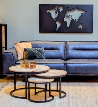 Metalen Wereldkaart Wanddecoratie 125x65 cm