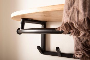 Wandkapstok acaciahout met roede en hoedeplank 100 cm