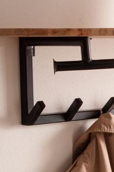 Wandkapstok acaciahout met roede en hoedeplank 100 cm