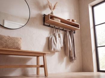 Garderobe wandkapstok acaciahout 90 cm