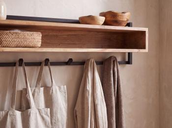 Garderobe wandkapstok acaciahout 90 cm