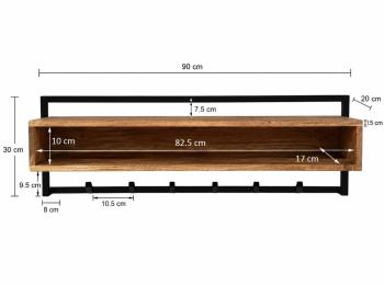 Garderobe wandkapstok acaciahout 90 cm