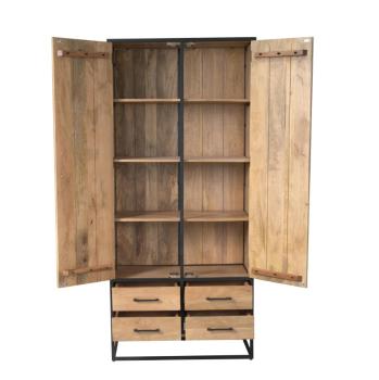 Opbergkast mango naturel bruin 90 cm