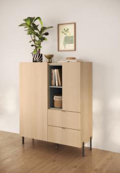 Highboard licht eiken 125 cm