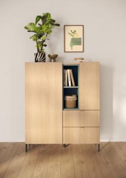 Highboard licht eiken 125 cm