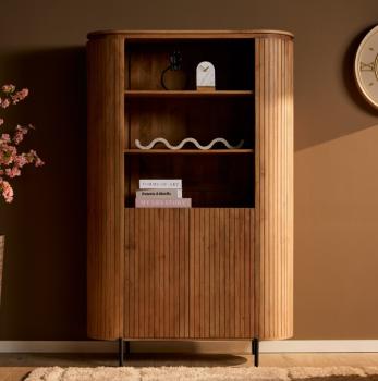 wandkast naturel bruin mangohout 115x180 cm