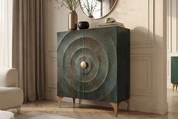 highboard wandkast mangohout turquoise 120 cm