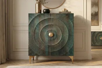highboard wandkast mangohout turquoise 120 cm