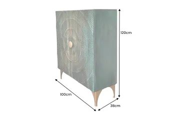 highboard wandkast mangohout turquoise 120 cm