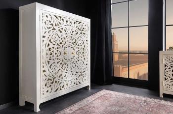 Highboard Wandkast wit mangohout 140 cm