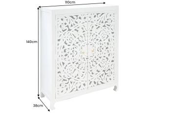 Highboard Wandkast wit mangohout 140 cm