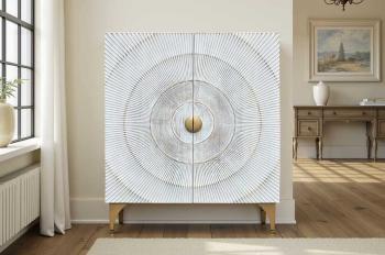 Wandkast wit mangohout 120 cm
