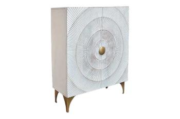 Wandkast wit mangohout 120 cm