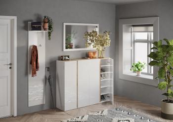 wandpaneel kapstok wit hoogglans 184 cm
