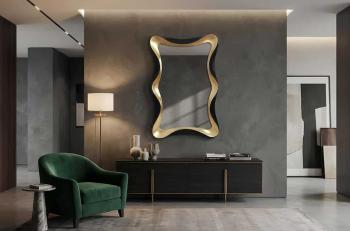 Wandspiegel goud zwart 120cm