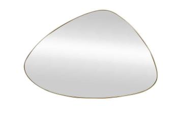 Spiegel met gouden rand organische vorm 85x56 cm