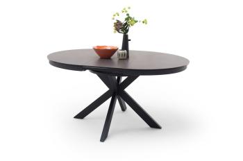 uitschuifbare ronde tafel 120-160 cm zwarte poten
