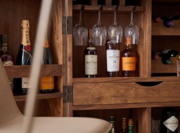 Wijnkast barmeubel sheesham hout 65 cm