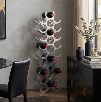 Modern design wijnrek zilver voor 27 flessen