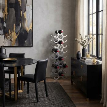 Modern design wijnrek zilver voor 27 flessen