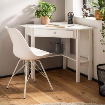 wit hoekbureau MDF wit 76 cm