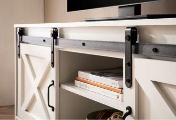 Wit landelijk tv-meubel 150 cm