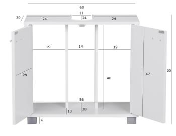 wastafel onderkast wit 60 cm