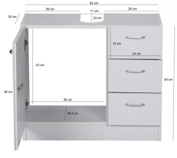 wastafel onderkast wit 63 cm