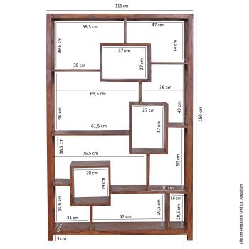 Vakkenkast sheesham 115 cm