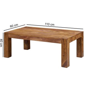 Salontafel sheesham met blokpoten 110 cm