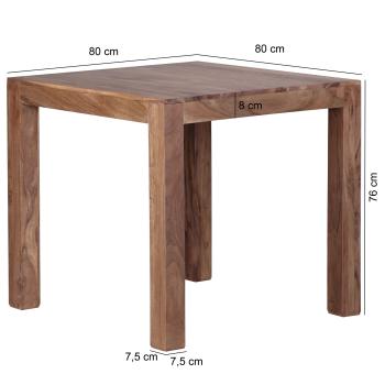 vierkante tafel acaciahout 80 cm