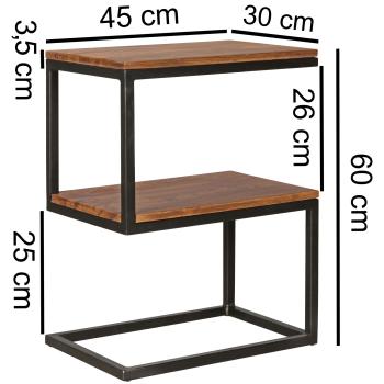 bijzettafel S-vorm sheesham