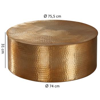 ronde salontafel goud 75 cm