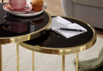 salontafel set goud zwart