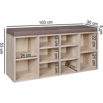 schoenenkast sonoma met kussen