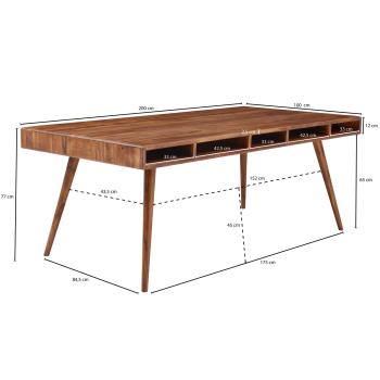 eettafel 200 cm sheesham