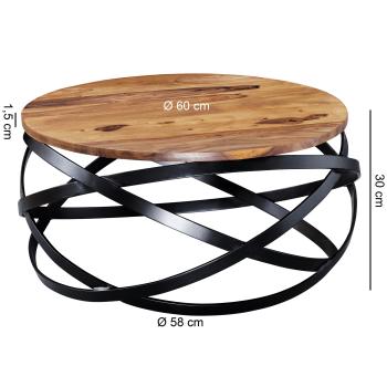 Salontafel rond sheesham 60 cm