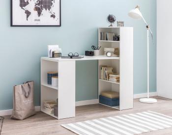 Bureau wit met kasten 120 cm