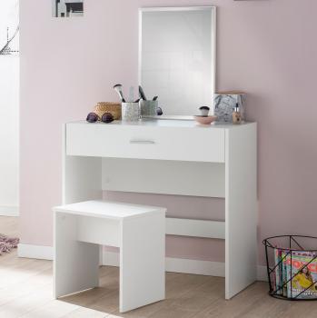 kaptafel wit incl spiegel en hocker