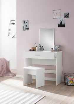 kaptafel wit incl spiegel en hocker