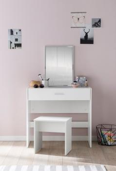 kaptafel wit incl spiegel en hocker
